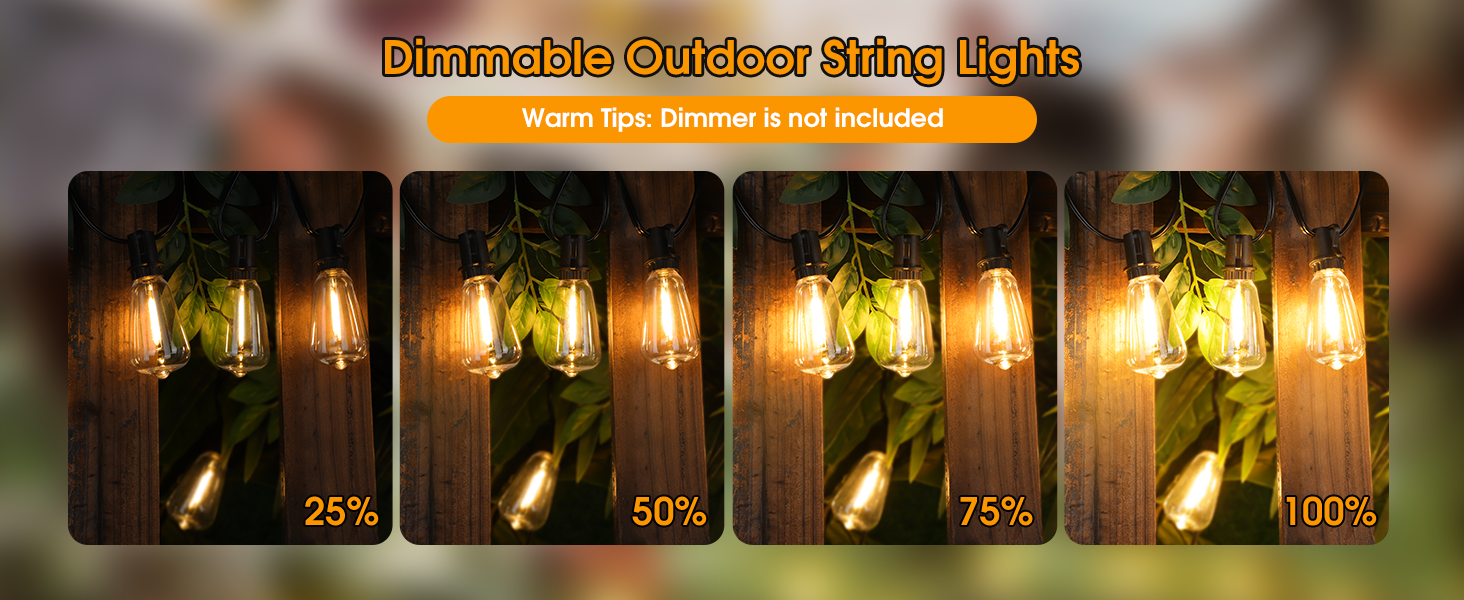 dimmable outdoor string lights warm white