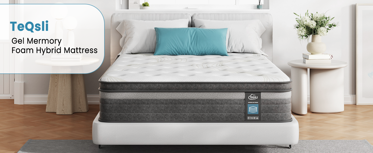 TeQsli Gel Mermory Foam Hybrid Mattress