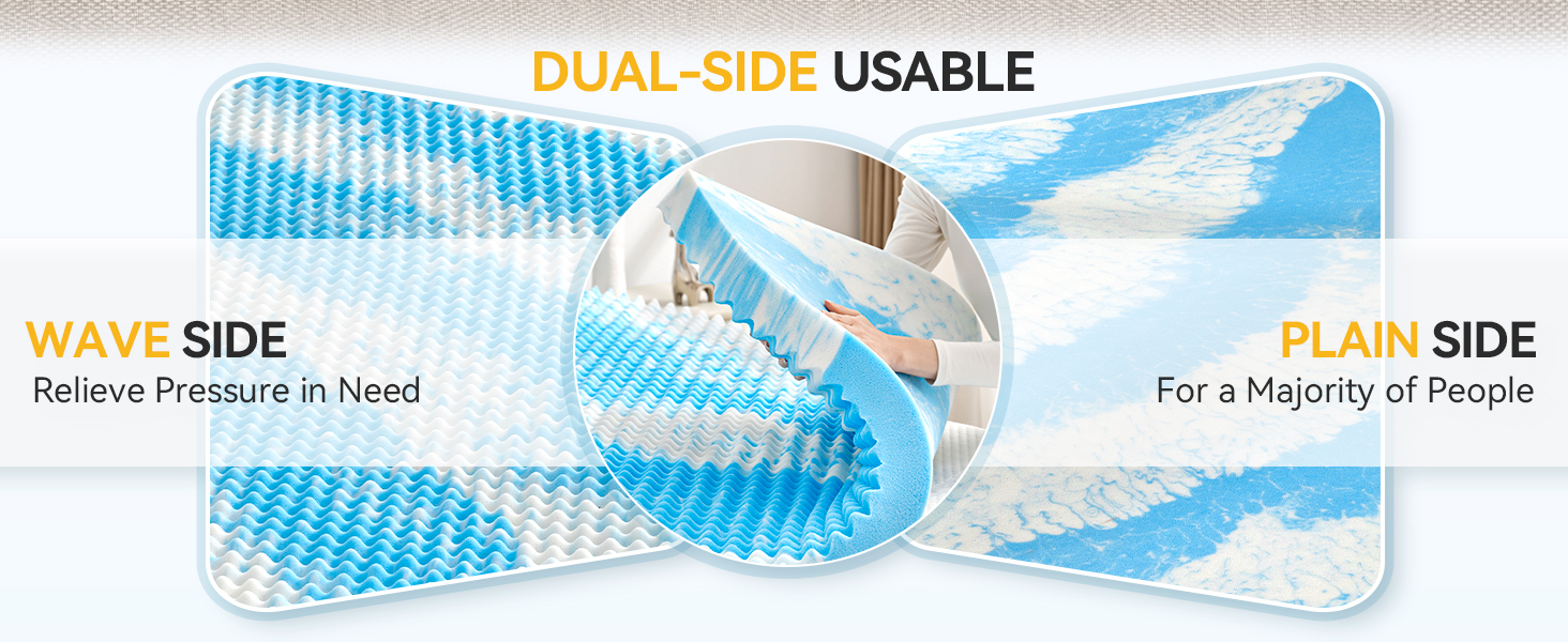 blue memory foam egg crate mattress topper