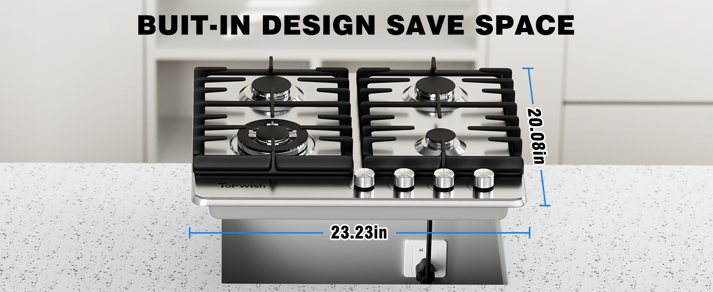 24 inch  built in gas cooktop 