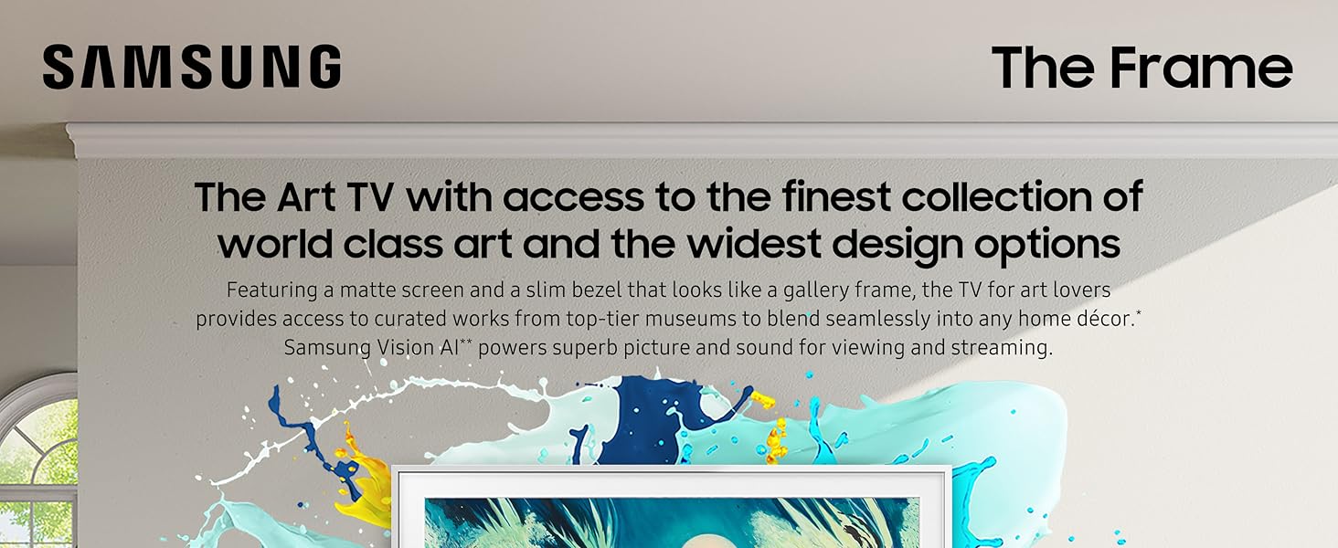 Samsung 43-Inch Class The Frame LS03F 4K QLED Smart TV (2025 Model) Modern Frame Design