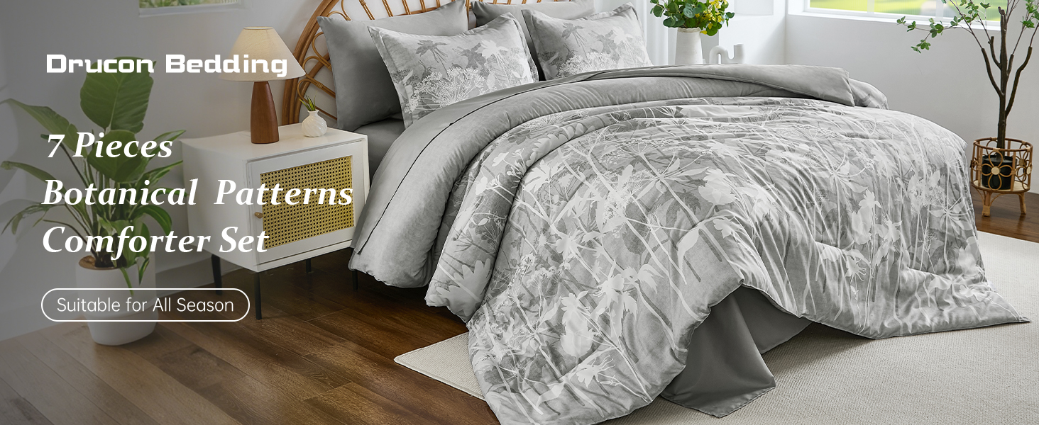 7 piece botanical comforter