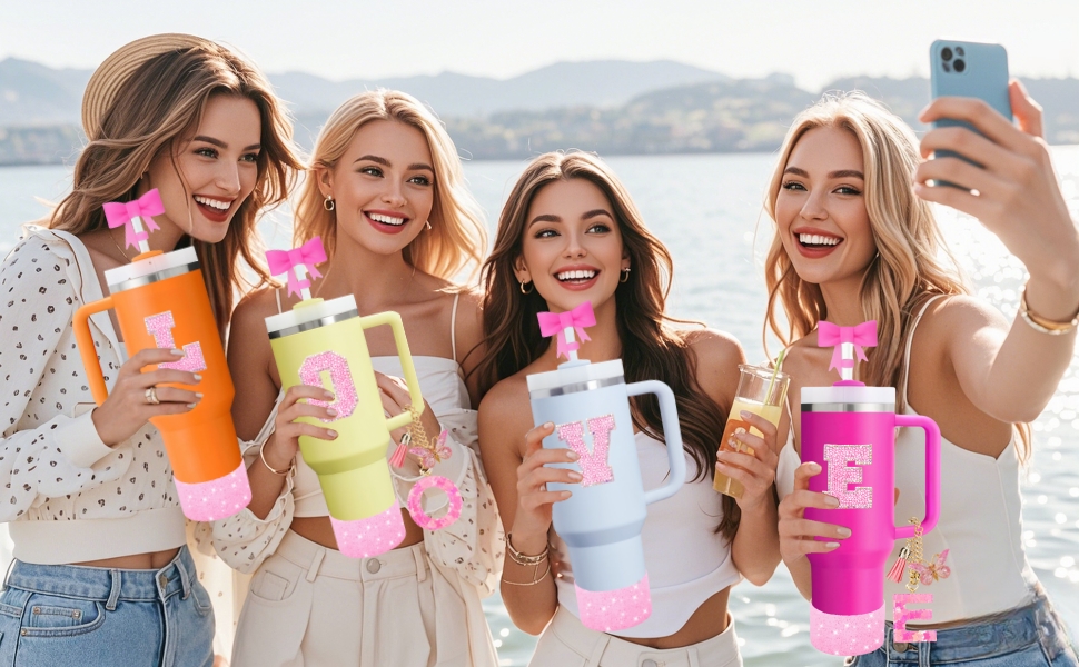 pink stanley cup accessories