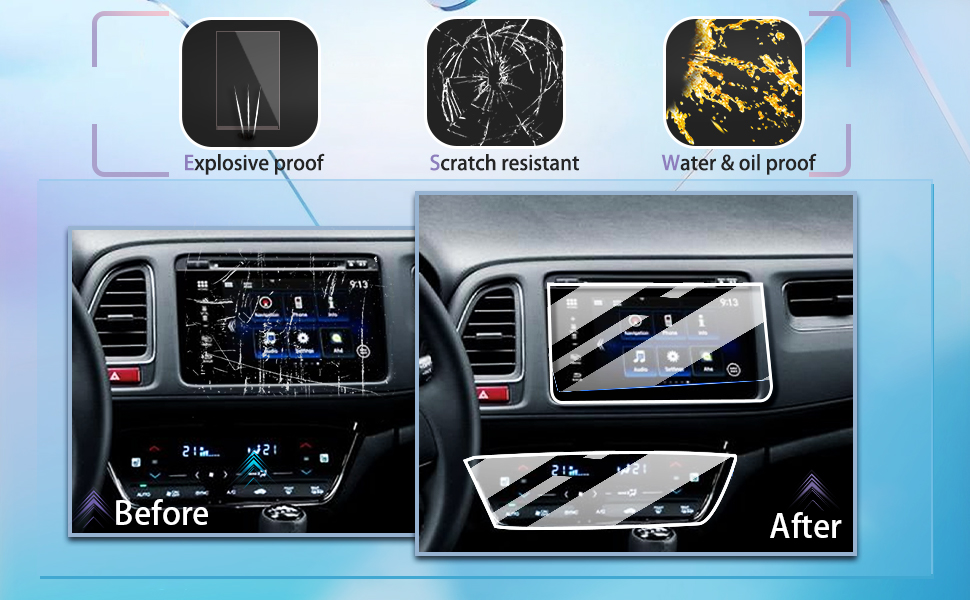 Anti-Scratch Navigation Center Control 2018 HRV Touchscreen Protective Film