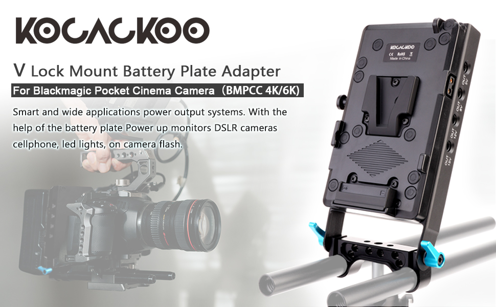 V-Mount Battery Plate+BMPCC 4K/6K