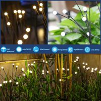 TONULAX Solar Garden Lights - Upgraded Solar Swaying Light, Sway by Wind, Outdoor Lights, Yard Patio Pathway Decoration, High Flexibility Iron Wire & Heavy Bulb Base, Warm White (4 Pack) - Image 4