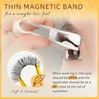 QUEWEL Magnetic Eyelashes 1 Pair Reusable Magnetic Eyelashes with Applicator No Glue Needed Eyelashes Cat Eye Natural Look Lash Clusters Kit Easy to Wear and Remove(B07) - Image 4