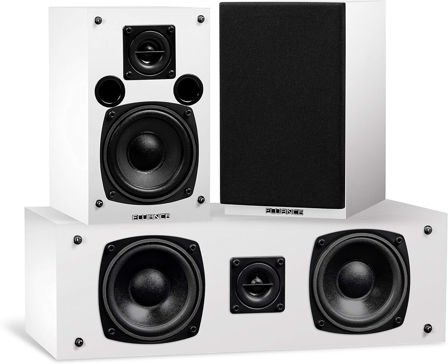 Fluance Elite High Definition Compact Surround Sound Home Theater 5.1 Channel Speaker System Including 2-Way Bookshelf, Center Channel, Rear Surrounds and DB10 Subwoofer - White (SX51WHC) - Image 3