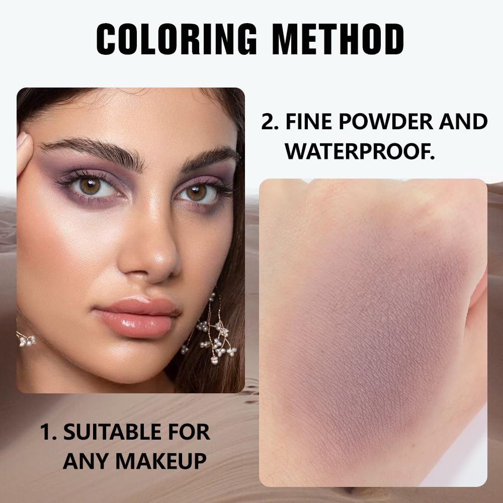 Kaely Taupe Single Eyeshadow Makeup, Blendable Neutral Powder Eye Shadow for Older Women, Lavender Plum Purple Mauve Matte Eyeshadow Palette for Green Eyes Pigmented Waterproof, sombras para ojos, 05 - Image 4