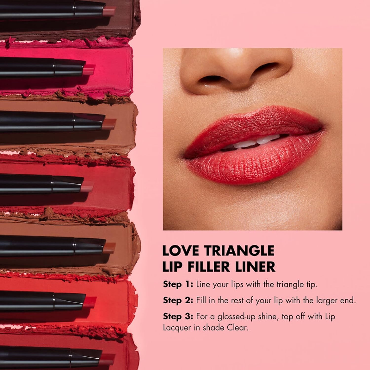 e.l.f. Love Triangle Lip Filler Liner, 2-in-1 Lipliner Pencil For Sculpting & Filling, Long-Lasting Intense Color, Vegan & Cruelty-Free, Soft Pink - Image 5