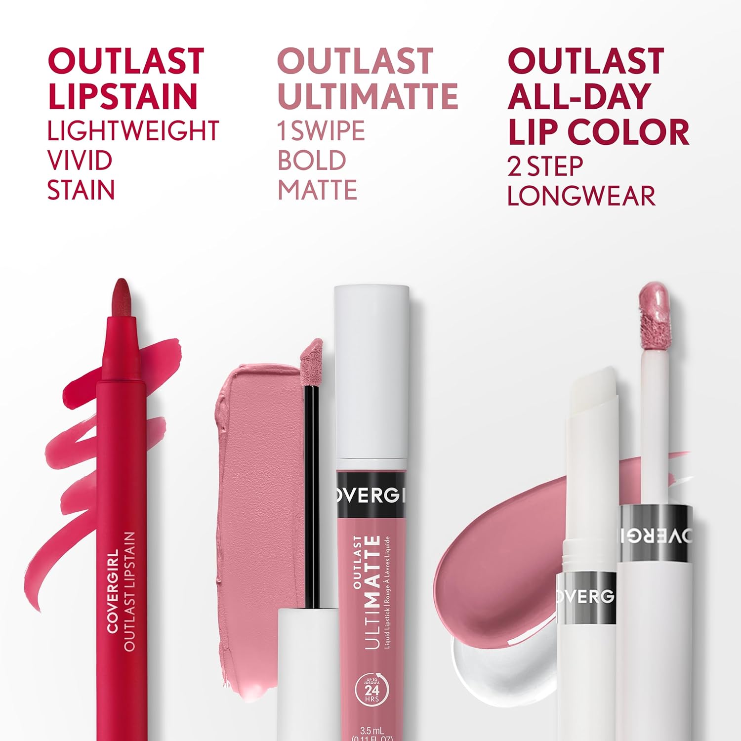 COVERGIRL Outlast All-Day Lip Color With Topcoat, Natural Blush - Image 8