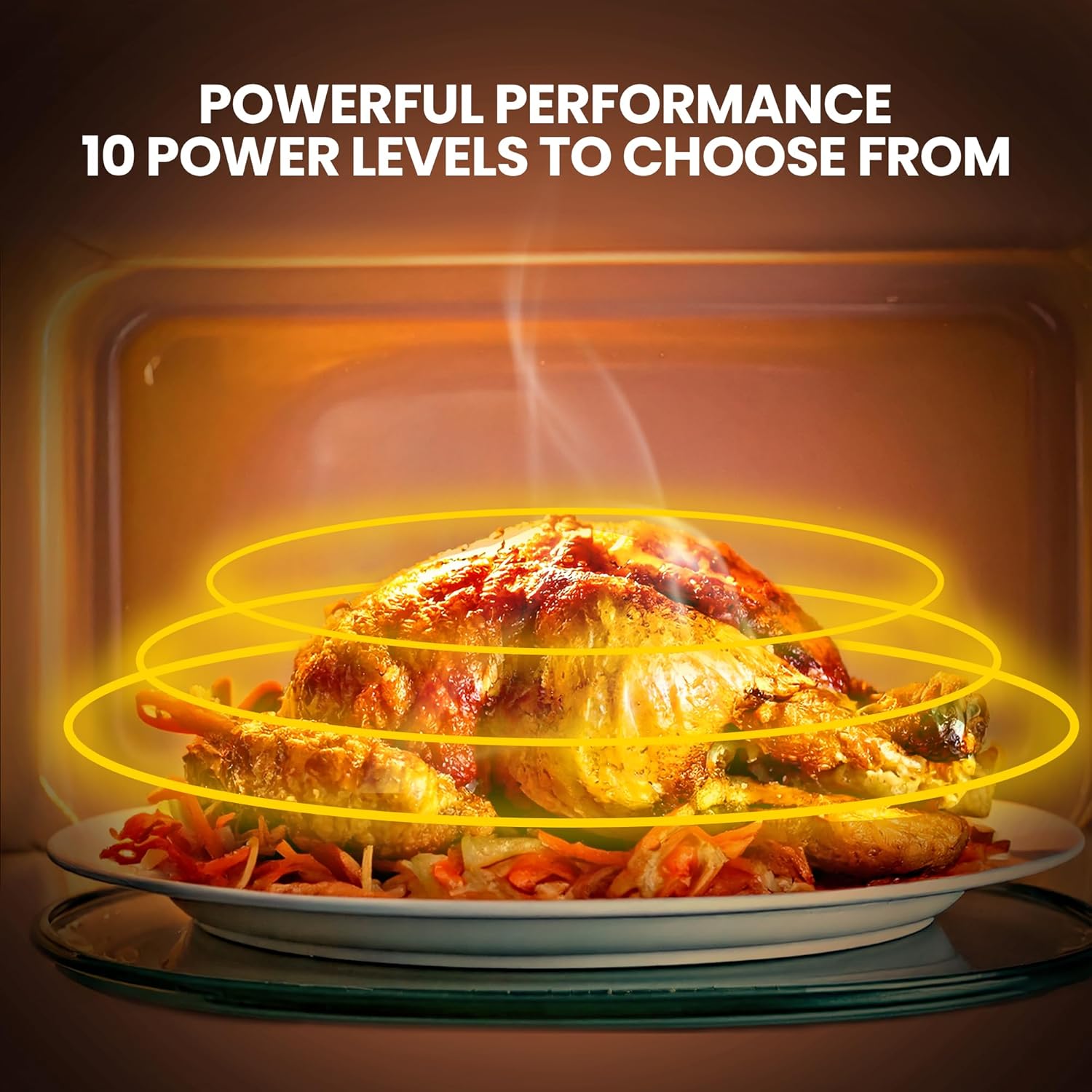 Total Chef Retro Microwave Oven | 20L / 0.7 Cu Ft | Quick Start & Defrost By Weight/Time | 8 Pre-set Cooking Modes For Coffee, Rice, Pasta, Potato, Reheat, Fish, Pizza, Popcorn | 700W | Red - Image 3