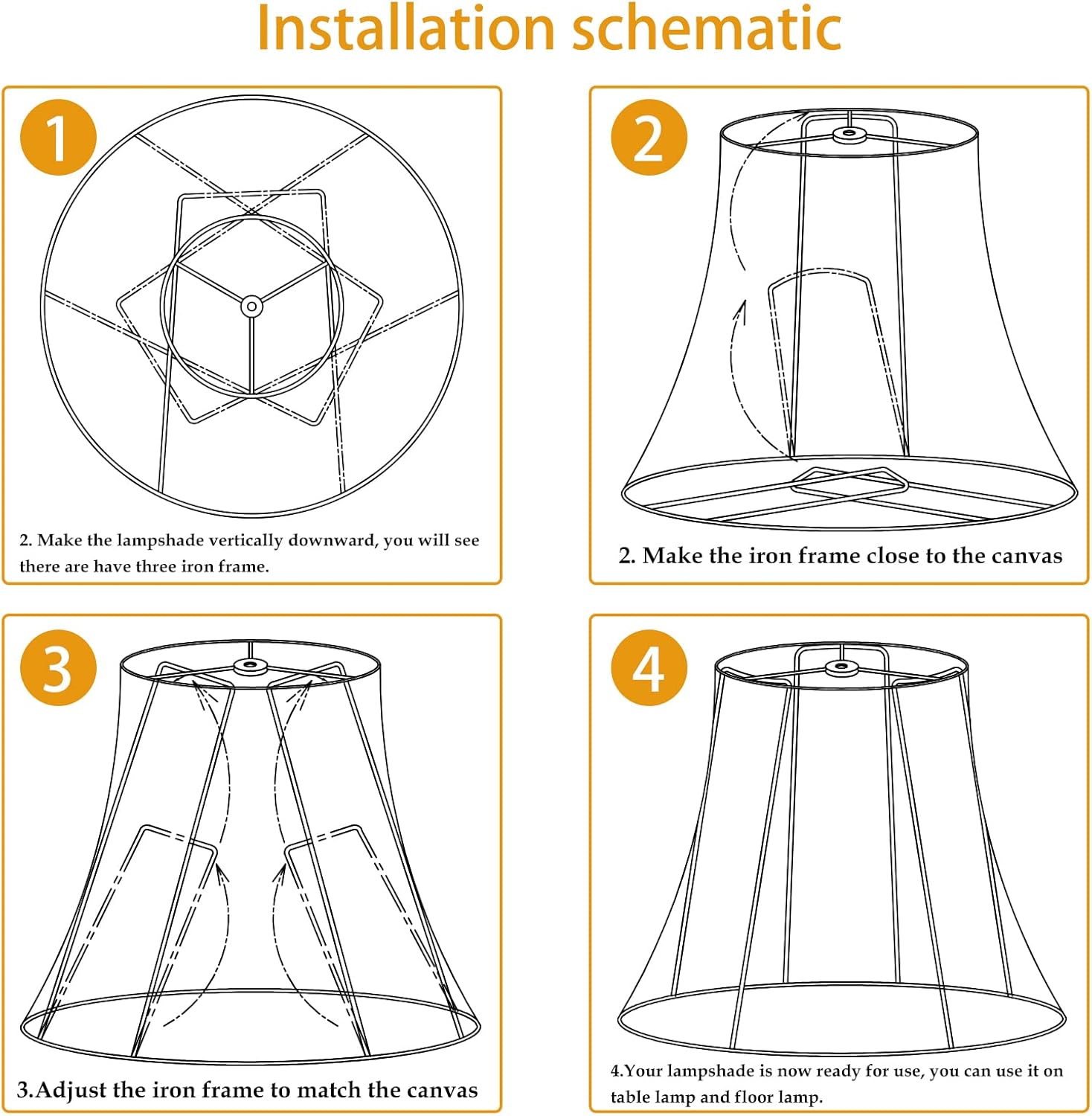 Tootoo Star Brown Large Drum Lamp Shade for Chandeliers Floor Light and Table Lamp,12x16x11" Spider,Fabric Natural Linen Hand Crafted (White) - Image 5