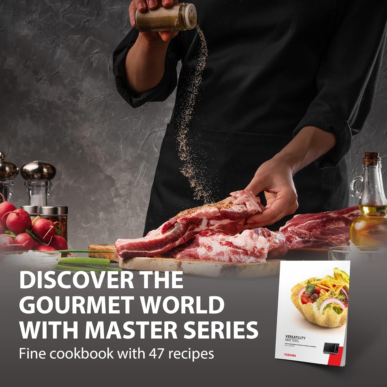 TOSHIBA Countertop Microwave Oven Air Fryer Combo, Inverter, Convection, Broil, Speedy Combi, Even Defrost, Humidity Sensor, Mute Function, 27 Auto Menu&47 Recipes, 1.0 cu.ft/30QT, 1000W - Image 4