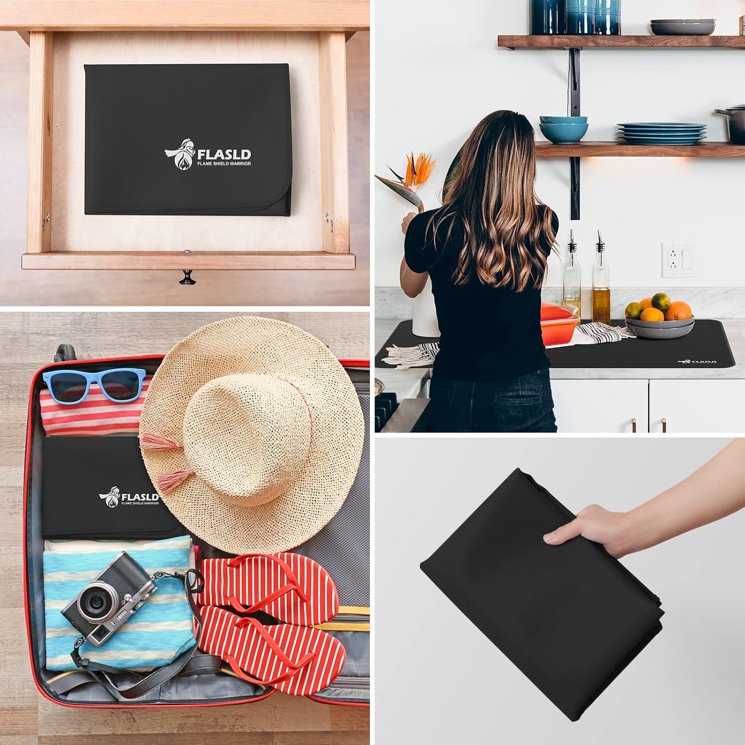 FLASLD Fireproof and Waterproof Stove Covers, Electric Stove Mat, Glass Top Protector - Ceramic Glass Cooktop - Flat Top Oven - Black-2024 inch - Image 6