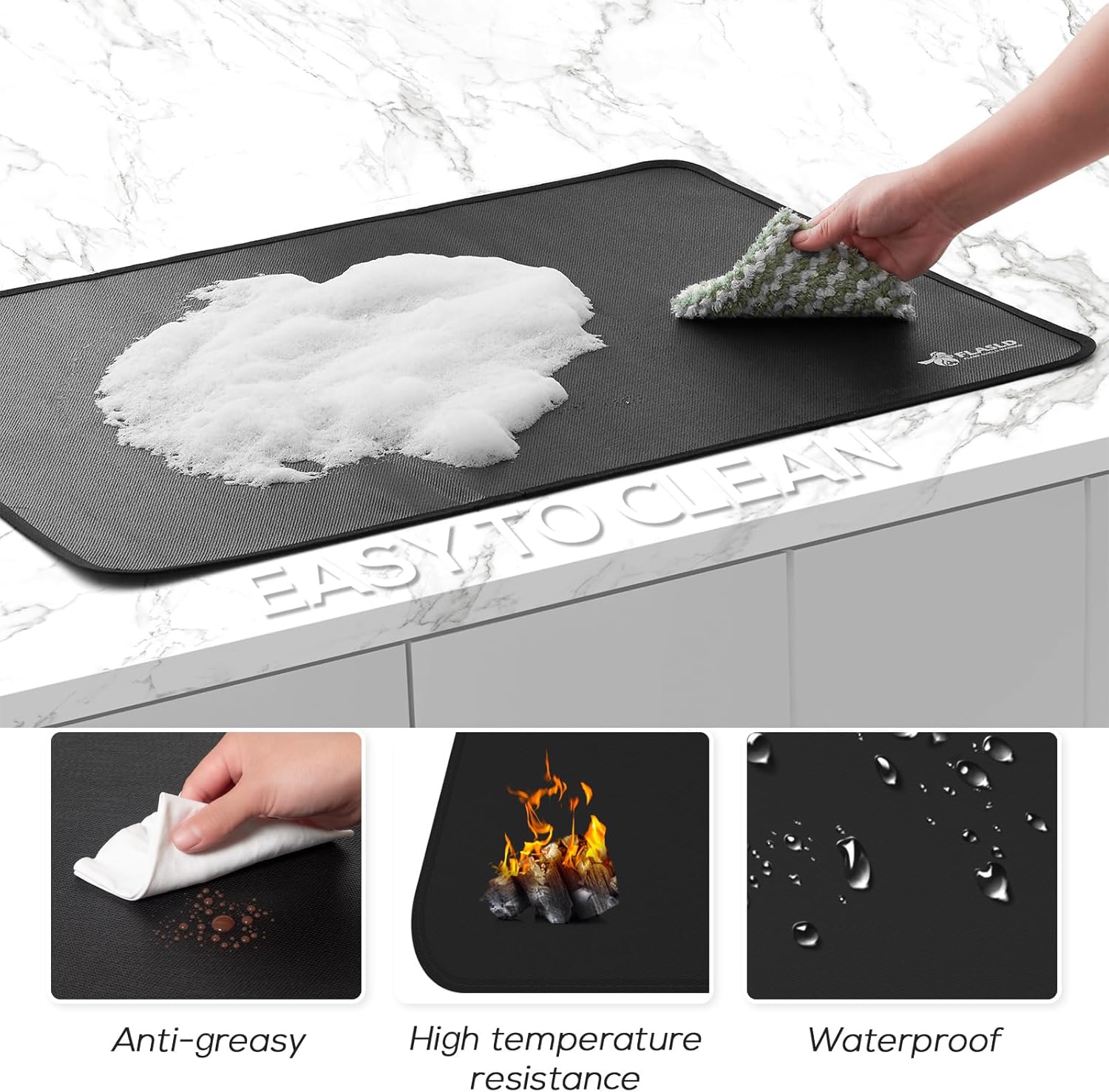 FLASLD Fireproof and Waterproof Stove Covers, Electric Stove Mat, Glass Top Protector - Ceramic Glass Cooktop - Flat Top Oven - Black-2024 inch - Image 7
