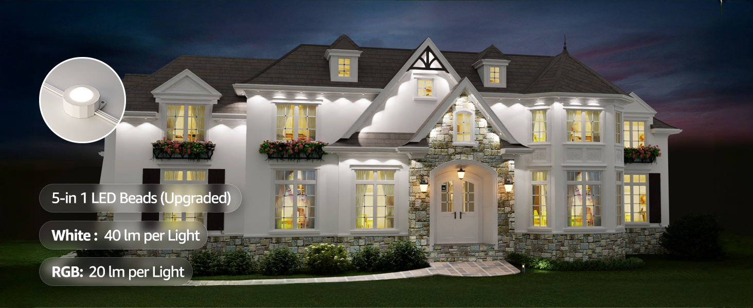 daylight white permanent outdoor lights