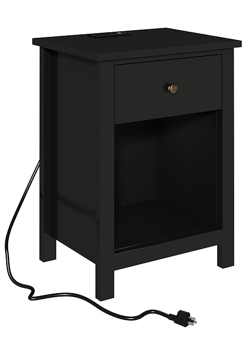 nightstand with charging station