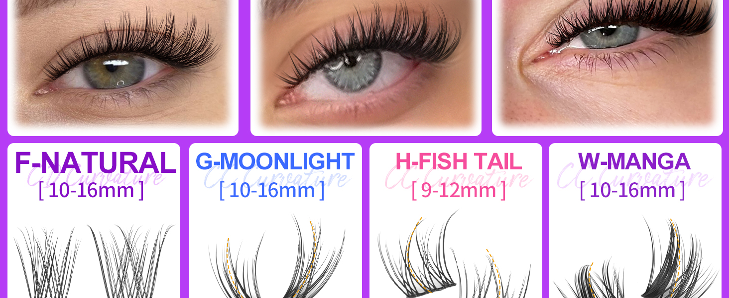 Wispy lash clusters