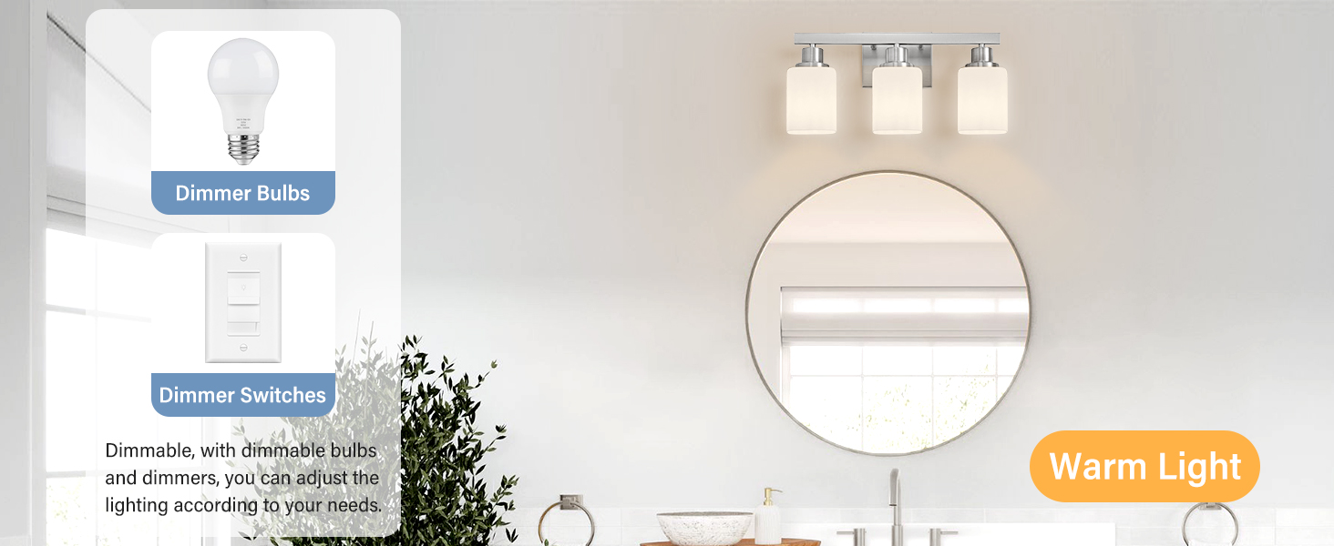 brushed nickel 3-light bathroom light fixtures vanity lights bathroom lighting over mirror square