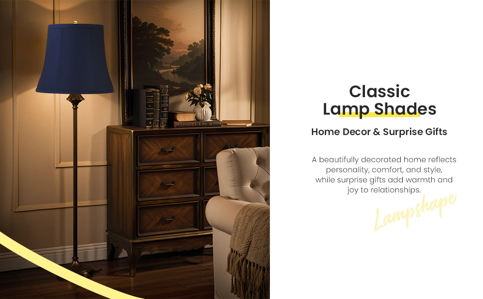LLA-S2207-SW 2 Pack Gray-Blue Fabric Medium Drum Lamp Shades