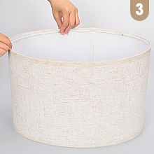beige lamp shades installation