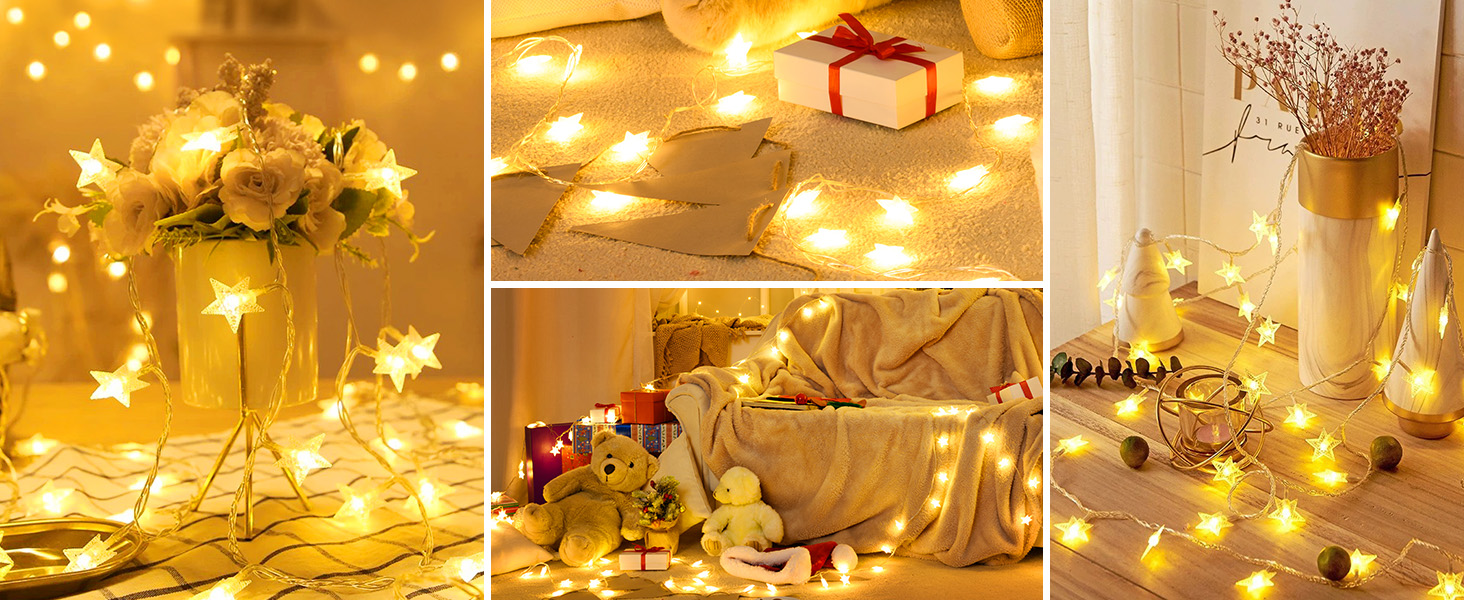 17ft Battery Star String Lights with Remote