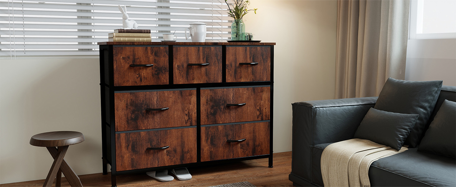 7 Drawers Dresser for Bedroom