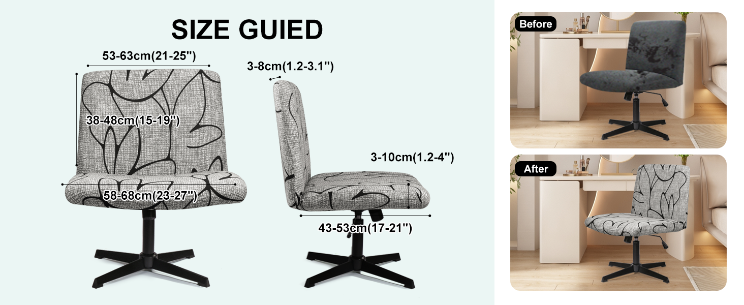 wide desk chair slipcover