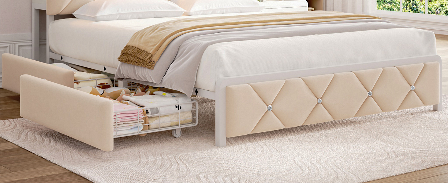 Bed Frame with Storage Drawer