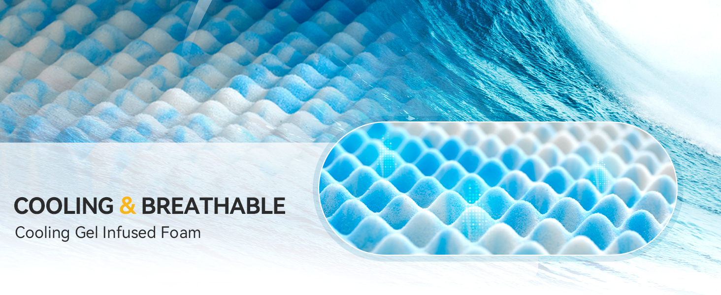 blue memory foam egg crate mattress topper