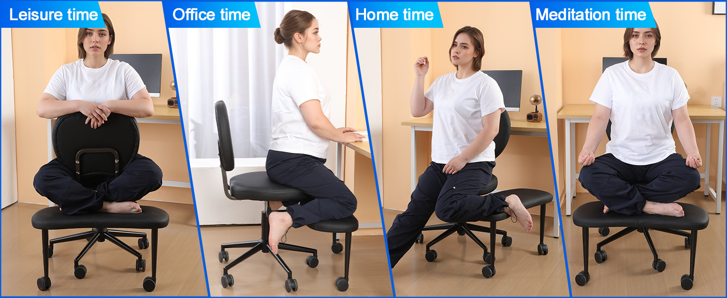 Cross Legged Office Chair with Wheels