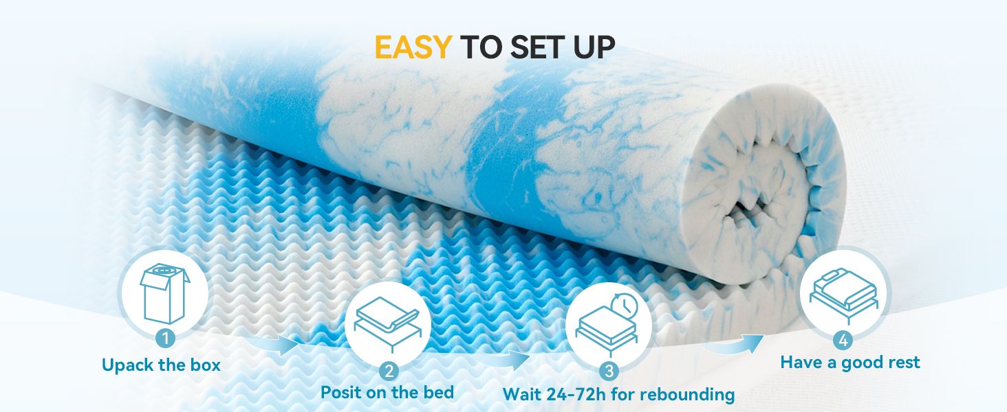 blue memory foam egg crate mattress topper