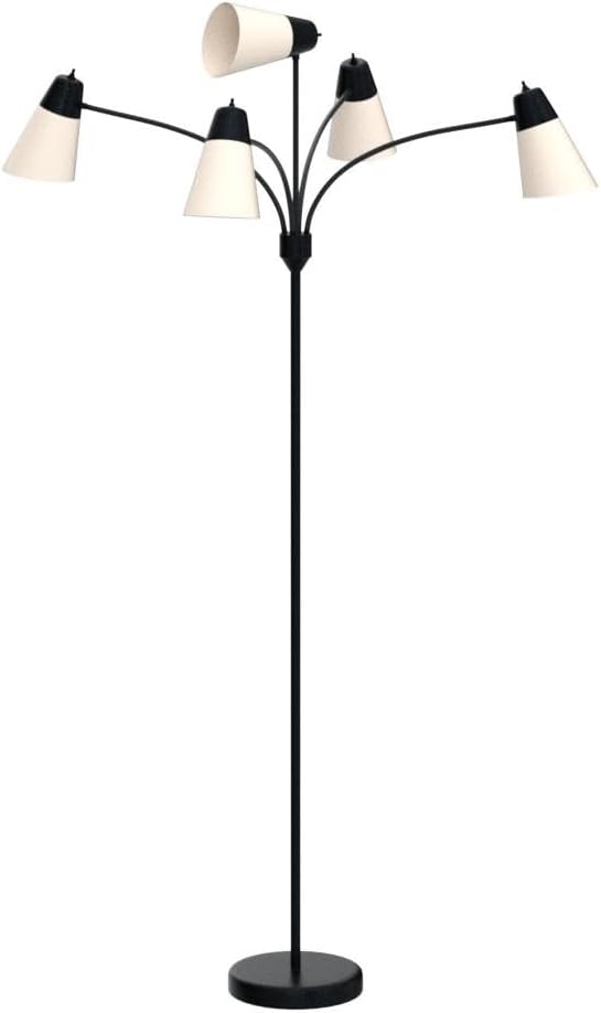 FOLKSMATE LED Floor Lamp, Medusa Multi Head Modern Tall, Rustic Adjustable Gooseneck Reading Standing Light for Living/Kids Room, Bedroom, Black - Image 4