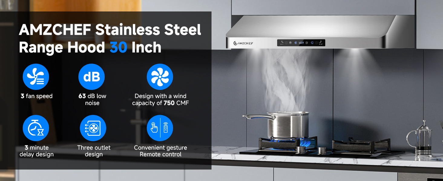 AMZCHEF RANGE HOOD 30 INCH