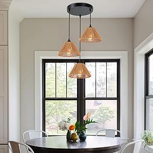 Boho Rattan Pendant Lamp Replacement