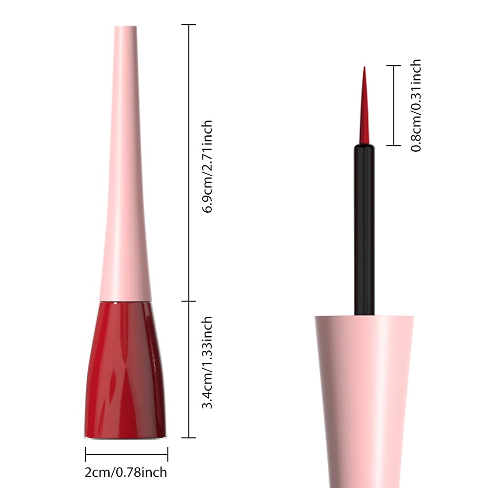 evpct 1Pcs Dark Red Liquid Eyeliner Waterproof Dark Red Eye Liners for Women, Eyes Wing Eyeliner Stamps Shapes Colored Eyeliner delineador de ojos a prueba de agua contra el agua blanco para ojos - Image 6