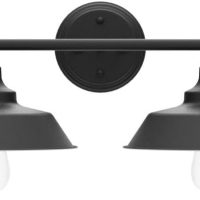 GoYeel Vanity Lights - 2 Light Farmhouse Bathroom Lighting, Matte Black Over Mirror Sconce - Image 4