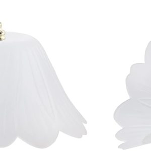 Aspen Creative 28003-15-2, Clip-on Tulip Shade in White Finish, 8" Diameter x 4" Height, 2 Pack