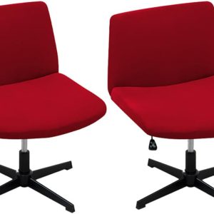 2 Pack Spandex Armless Chair Cover Criss Cross Desk Chair Cover Modern Wide Seat Mid Back Accent Swivel Computer Chair Slipcover for Living Room