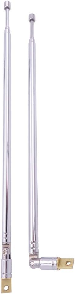 FM Radio Antenna, 2-Pack Telescopic AM FM Radio Antenna Replacement Antenna for TV Home Audio Video AV Stereo Receiver Tuner