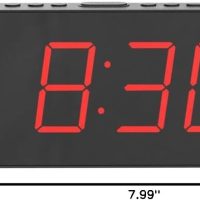 Projection Alarm Clock, Digital Clock with 180° Rotatable Projector, 5-Level Brightness Dimmer, Clear LED Display, USB Charger, Progressive Volume, 9mins Snooze,12/24H, for Bedroom - Image 9
