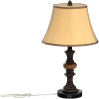 Touch Control Traditional Table Lamp Set of 2, Vintage Bedside Lamps with Dual USB Charging Ports, 3-Way Dimmable Bronze Finish Desk Lamps with Bell Shape Faux Silk Shade for Living Room, Bedroom - Image 4