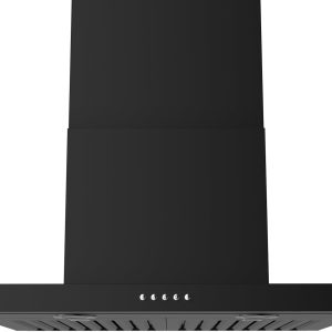 ONEEON 24" Range Hood - 650 CFM Wall Mount Kitchen Exhaust with 3 Speed Fan, LED Lights, Push Button, Ultra-thin Body, Chimney Style Stove Vent Hood & Ducted Exhaust Vent, Black