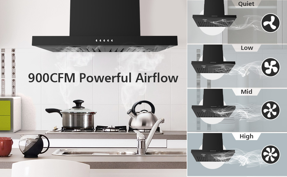 900 CFM powerful airflow