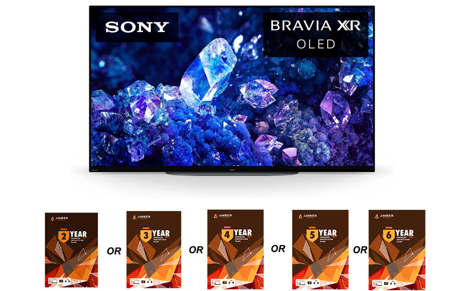 Sony A90K Series TV with Amber Protection Extended Coverage and Amber Screen Cleaner