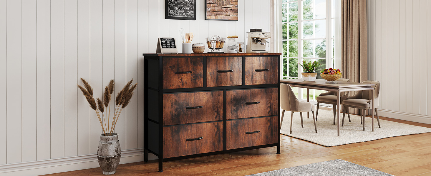 7 Drawers Dresser for Bedroom