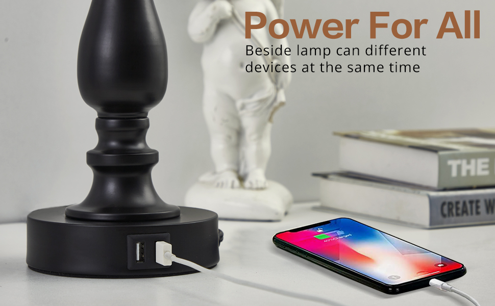 EJIAXIN Touch Bedside Lamps with Dual USB Charing Ports