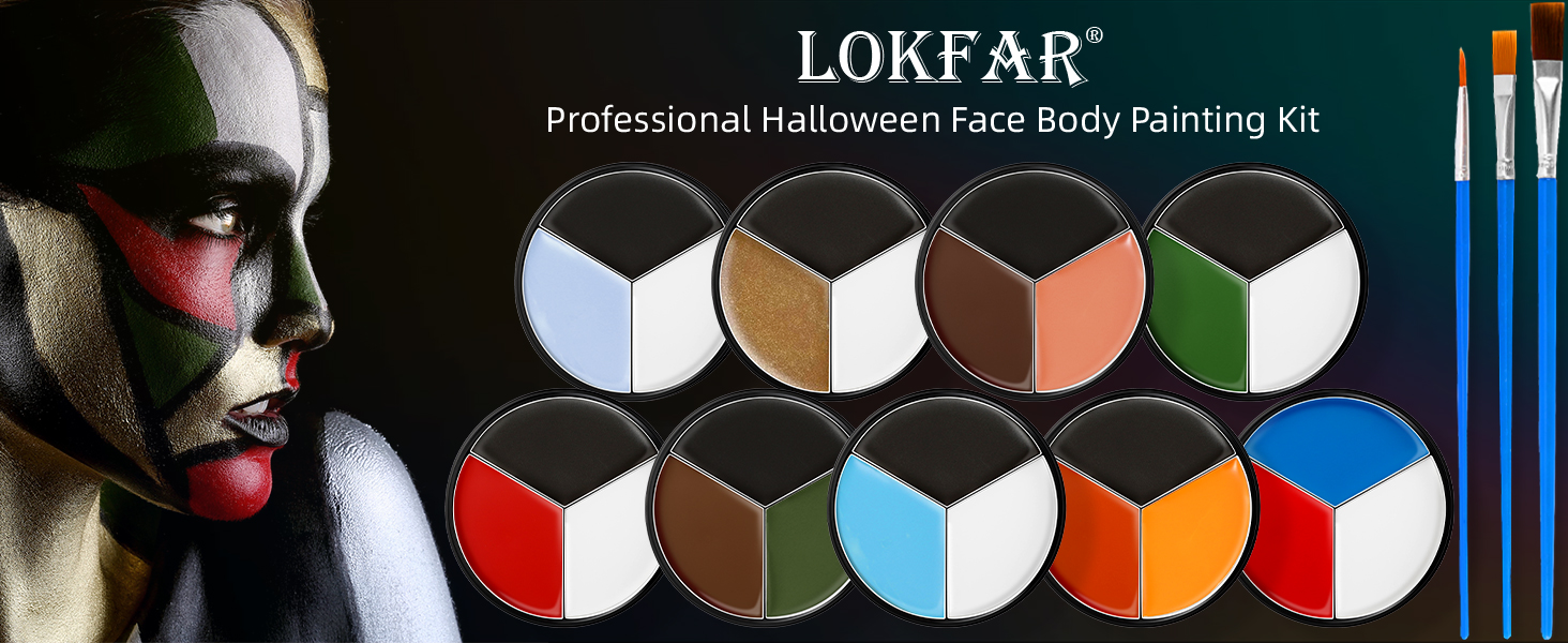 halloween face body paint kit