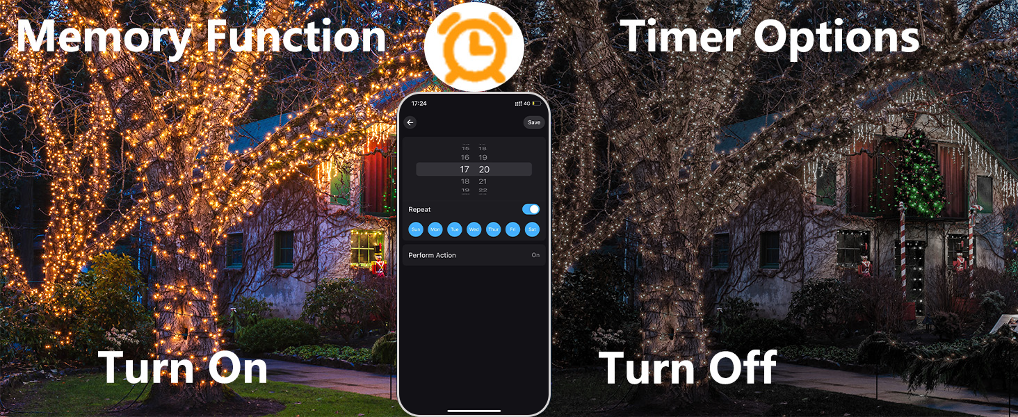 Memory & Timer Function Sring Lights
